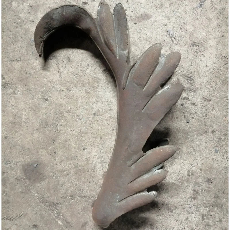 Components Elements Gate Fence Hand Forged Steel Wrought Iron Metal Leaves