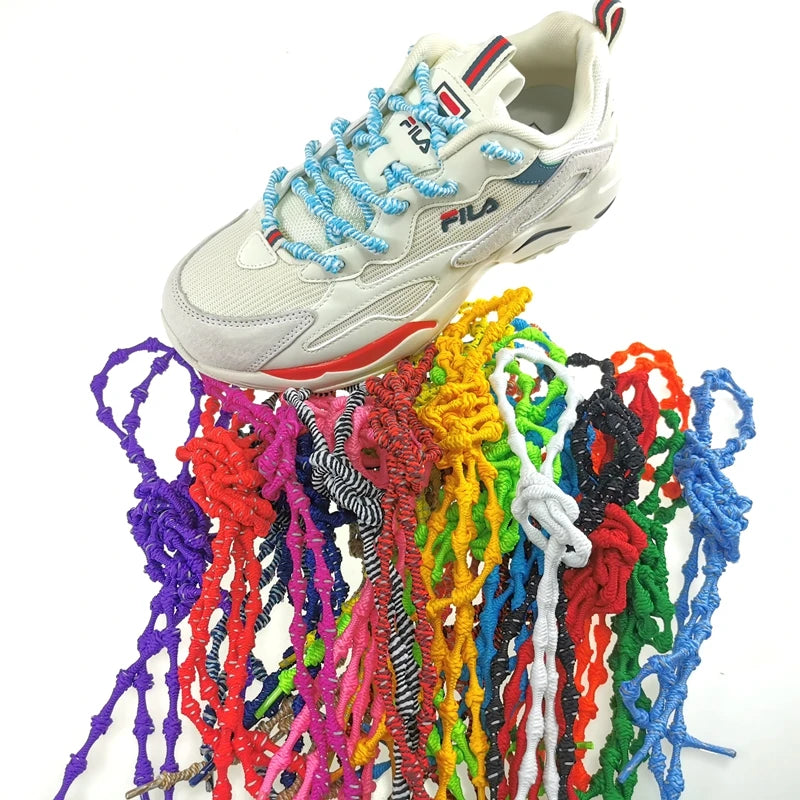 Quick Brand 75cm Bamboo Shape Lazy Elastic Shoelaces Round Knot Personalized for Polyester Rubber & Latex Casual Sport Sneakers