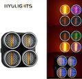 200W 4 Eye 4in1 RGBW LED Stage Light Retro Matrix Audience Blinder DJ Strobe Wash Ambient Backlight for KTV Disco DMX512 Control
