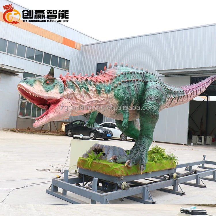 Sliding Dino Carnotaurus Different Realistic Life Size Animatronic Dinosaur Supplier