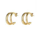 HOVANCI Earrings Manufacturer Geometric Simple Metal Nickle Free Triple Hoops Stud Earrings for Women
