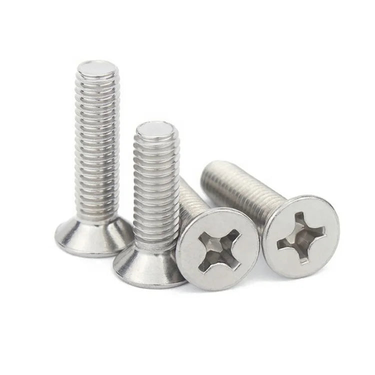 304 Stainless Steel M2 M2.5 M3 M4 M5 M6 M8 M10 M12 Cross Ansi Recessed Countersunk Head Machine Screws