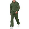 Autumn and Winter New Men's Solid Color Set Stand Collar Long Sleeve Causal Two-Piece Suit