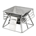 Campingmoon Plated 304 Stainless Steel X-MINI Model Super Mini Portable Folding Outdoor Camping BBQ Charcoal Grill Stove