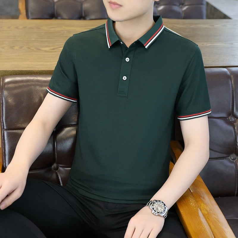 Wholesale OEM of Light Luxury Work Wear Polo Shirts Simple Fashion Blank Loose Short Sleeved Polo Shirts