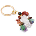 DIY DIY Beauty Natural Stone Crystal Agate Clear Quartz Key Ring _ rainbow Stone Pendant of Ore Specimen