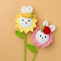 Hot Sale DIY Multi-Color Cute Crochet Rabbit Flower Branch Soft Woolen Knitted Ornament for Graduation Gifts Wholesale