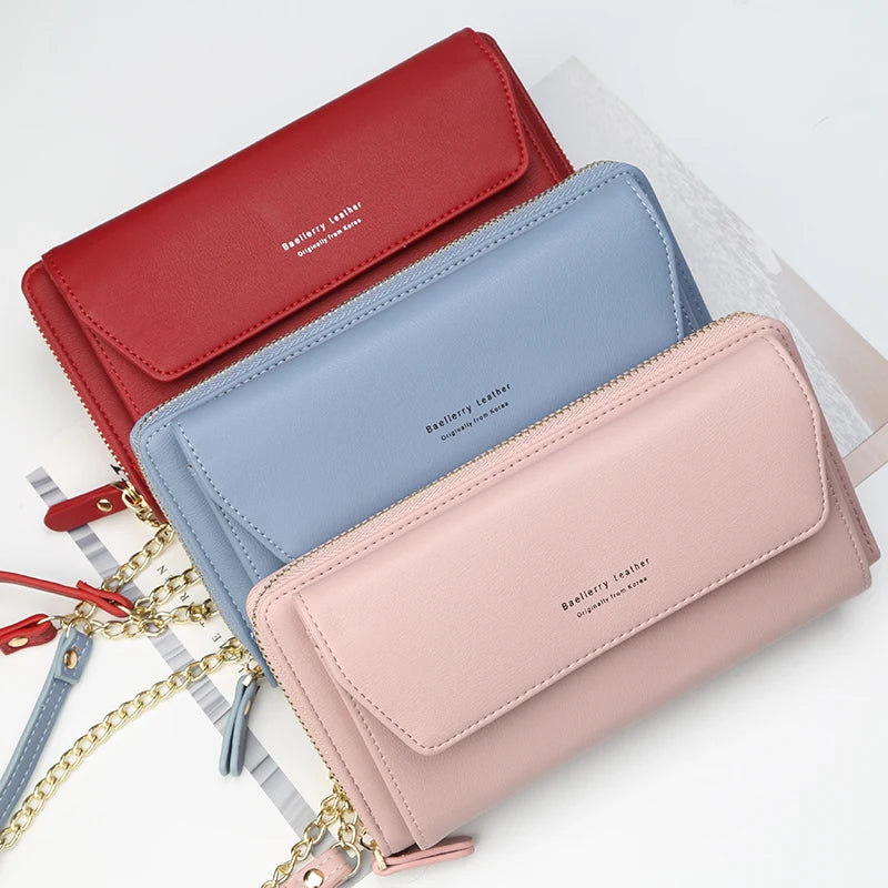 Baellerry Women Wallet Brand Cell Phone Wallet Big Card Holders Wallet Handbag Purse Clutch Messenger Shoulder Straps Bag