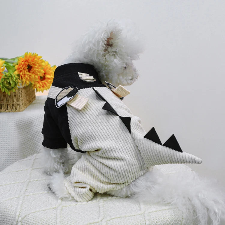 2024 New Arrival Dog Clothes Luxury Brand Fashion Four-legged Dinosaur Dog Overalls Costume Dog Pet Clothes