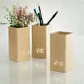 Wooden Alarm Clock Digital Temperature Pen Holder Table Clock for Gift Promotion with Cheapest Price Led Desk Clock logo Custom