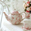 European Style Bowknot Design Cute Angel Relief Eco-Friendly Stoneware Ceramic Coffee & Tea Mug Saucer Pot Set