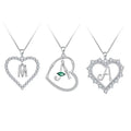 A-Z Letter Necklace Women's Heart Pendant Necklace Necklace Gift for Women Wholesale Supplier Trendy 925 Sterling Silver Zircon