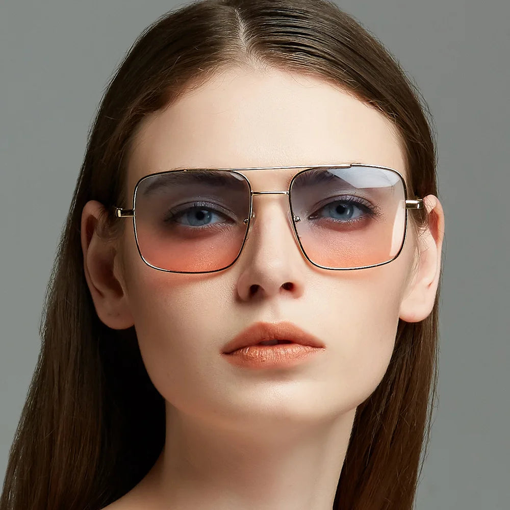 Trendy Unisex Retro Vintage Square Metal Sunglasses Custom Logo Fair Price New Alloy Collection