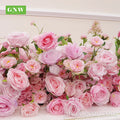 GNW  Cream Flower Runner Cloth Custom  Flower Runners for Wedding  Events Pink