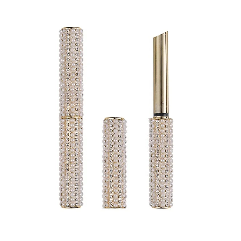 New 11.1mm Empty Lipstick Tube Cosmetic Lipstick Packaging Refillable Lipgloss Tube Rhinestone Handmade Lipstick Containers