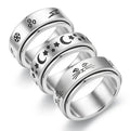 Cat Fidget Anxiety Rotating Band Rings Stress Relieving Stainless Steel Spinner Moon Star Ring for Women Men
