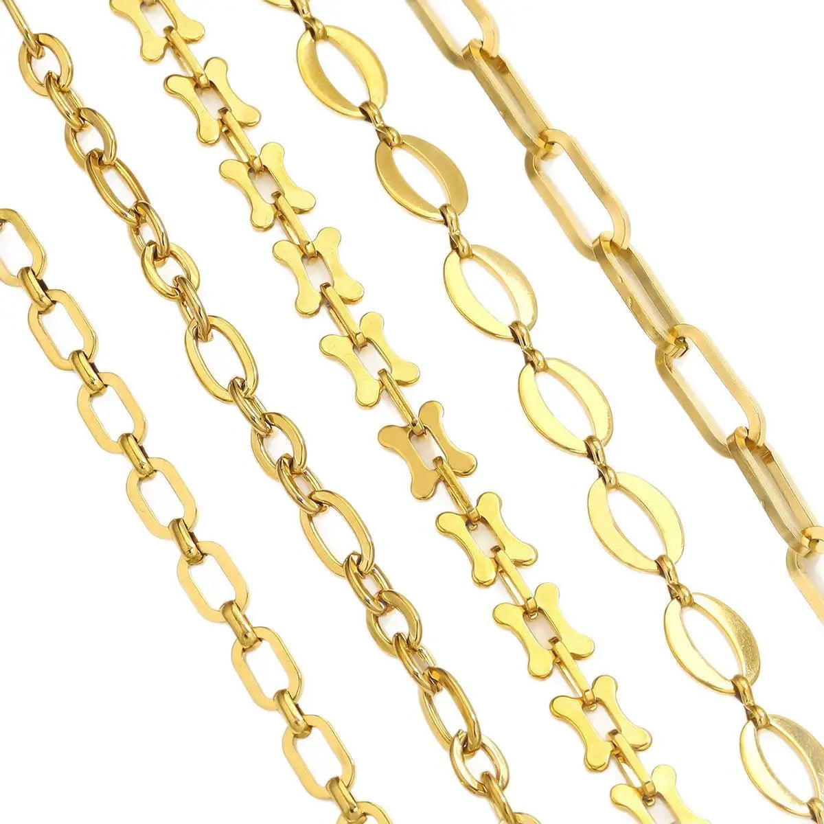 Stainless Steel Jewelry Making Chains Oval Paperclip Soldered DIY Necklace Bracelet Chain for Jewelry Making DIY Craft