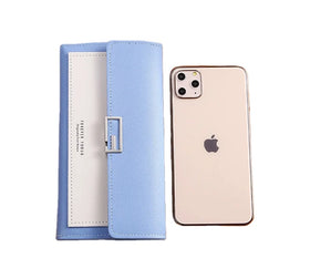 Factory Direct Sale Long Contrast Color Soft Pearl Fashionable Waterproof Women Wallet Famous Designer Purse
