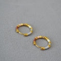 Fashion 18K Gold Plated Stainless Steel Colorful Enamel Earring
