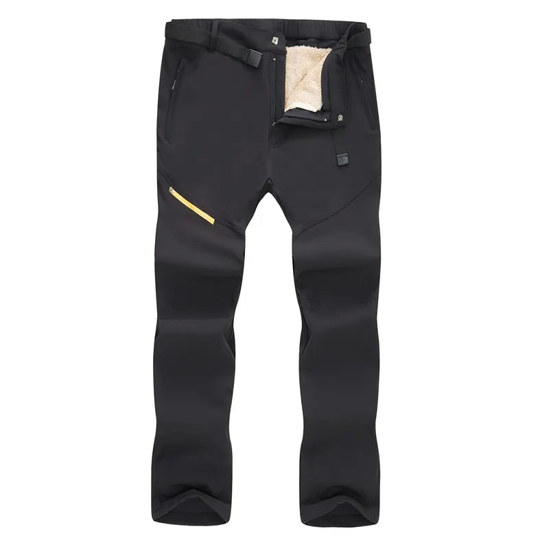 Men's Women's Outdoor Lightweight Mid Waist Quick Dry Breathable Assault Hiking Pants Two-piece Detachable Liner Thick Lamb Wool