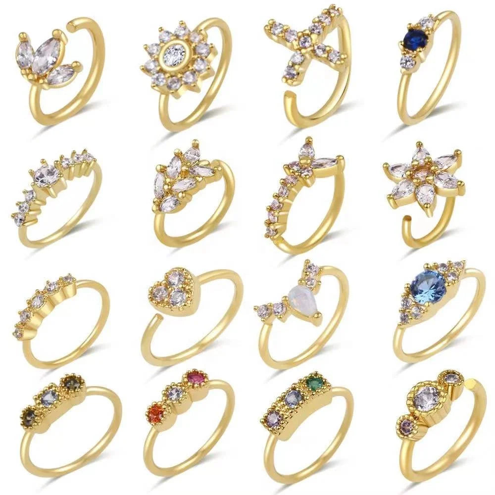Gaby New 18K Gold Nose Ring Colorful Heart Butterfly Piercing Hoop for Weddings and Gifts Wholesale Face Body Jewelry