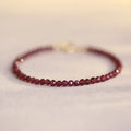 Handmade Cordierite Beaded Bracelets 925 Sterling Silver Small Round Olivine Beaded Bracelets for Women