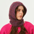 2025 Crochet Balaclava Hat Knitted Hooded Caps Outdoor Warm Hats One-Piece Neck Collar Beanies Cap for Girls