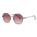 VIFF GLG8863 Stainless Steel Sun Glasses Retro Hexagon Polarized Unisex Sunglasses
