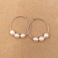 8 mm Natural Baroque Pearl 925 Silver Earring Loop 100% Nature Freshwater Pearl Earring . 33 mm Earring Hook