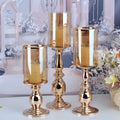 ZT210709-2 LUCKYGOODS Europe Golden Candle Holder with Glass Cover New Metal Crystal Candlestick Holder Candle Stand