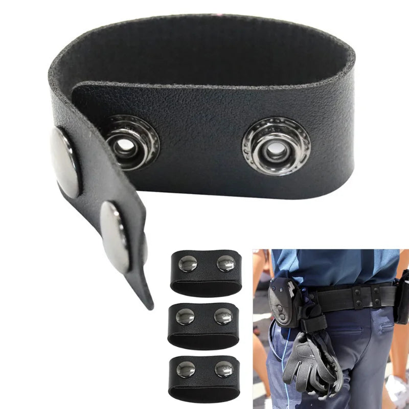 Outdoor Hunting Belt Keepers PU Leather Sports Equipment Clip Waist Belt Loop Strap Keeper With Double Fixed Buckle