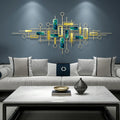 150*62CM Creative Living Room Wall Hanging Light Luxury Porch Decor Golden Metal Wall Decoration for Home
