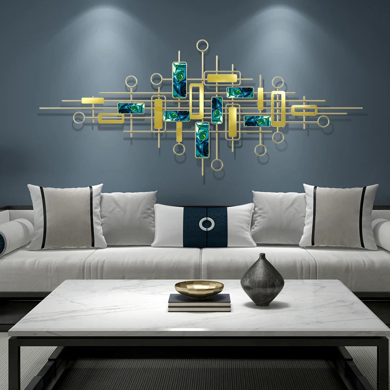 150*62CM Creative Living Room Wall Hanging Light Luxury Porch Decor Golden Metal Wall Decoration for Home