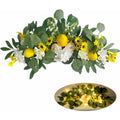 Artificial Lemon Flower Swag with Light Wedding Welcome Sign Fruit Floral Spring Summer Lintel Lemon Wreath Garland Front Door