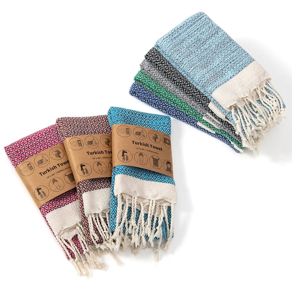 Hot Model Cotton Turkish Thickened Hand Kitchen Towel Quick-Drying Absorbent Soft Wrap-Around Woven Antimicrobial Eco-Friendly