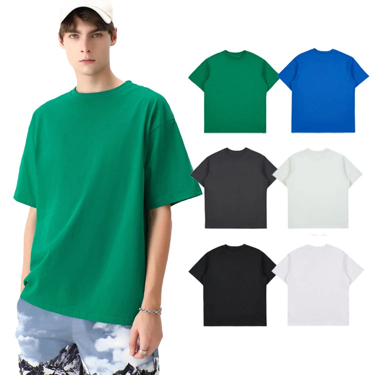 New Design Luxury Tshirt Heavy Cotton Loose Fit Little Drop Shoulder Boxy T-shirt Blank Men T Shirt Custom Logo