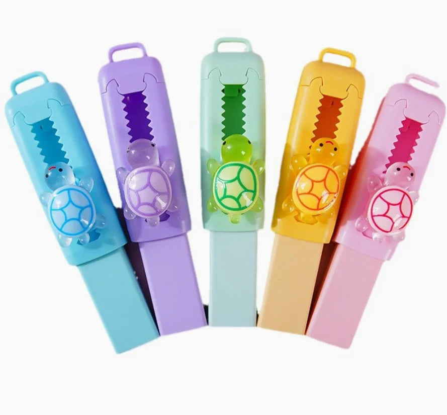 CartoonTurtle Design Extendable Office Eraser for Kids Kawaii Stationery Pencil Erasers