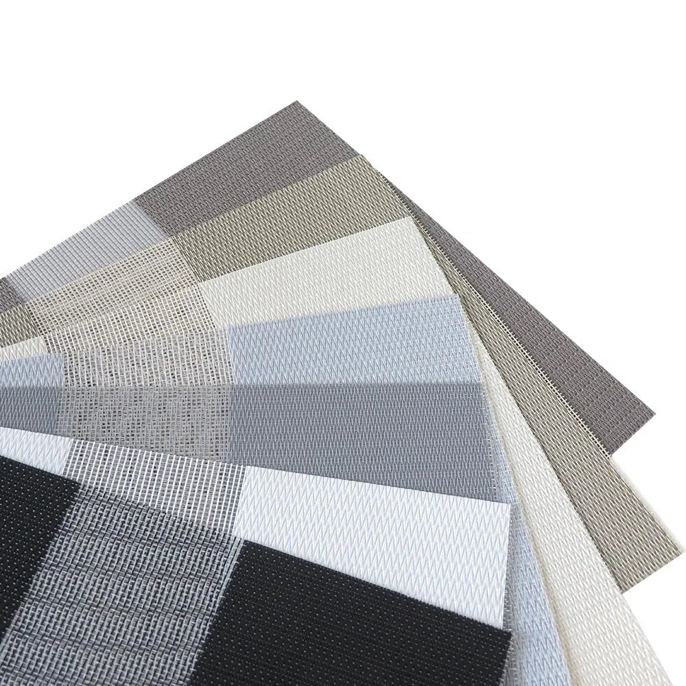 Wholesale Custom Made Rainbow Polyester Textile White Combi Shades Blackout Window Zebra Blind Fabric Made in China