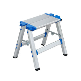 Work Platform Stool Ladder Foldable Shelf Stable Folding Aluminum EN131 Certified 150kg Load Capacity Indoor Outdoor for Camping