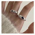Fashion 925 Sterling Silver Irregular Colored Zircon Wedding Rings for Women Fine Jewelry