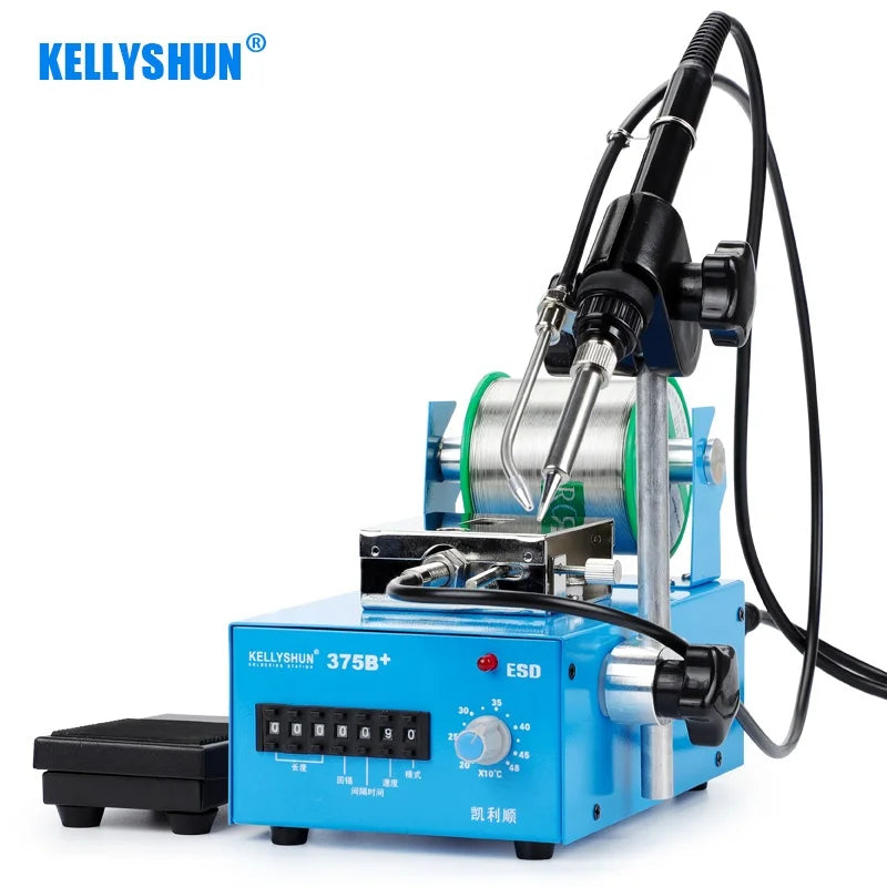 KELLYSHUN 375 Series 60W Digital Soldering Station Knife Needle Tips 110V/220V 98% Temperature Control Accuracy CE/RoHS