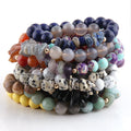 10mm Popular Natural White Howlite Gemstone Bracelet  Elastic Stretch Turquoise Chip Stone Bracelet
