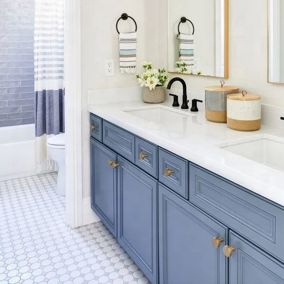 CBMmart American Standard Style Custom Solid Wood Blue Color Shaker Style Bathroom Vanity Cabinet