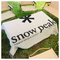 Wholesale Polyester Cotton Custom logo Solid Letter Tassel Picnic Travel Woven Outdoor Picnic Blanket Rug for Beach Decor