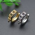 Earring Accessories Anti Rust 18K Gold Rhodium Plated CZ Pave Hollow Round Earring Hooks for Fashion Woman Jewelry Making