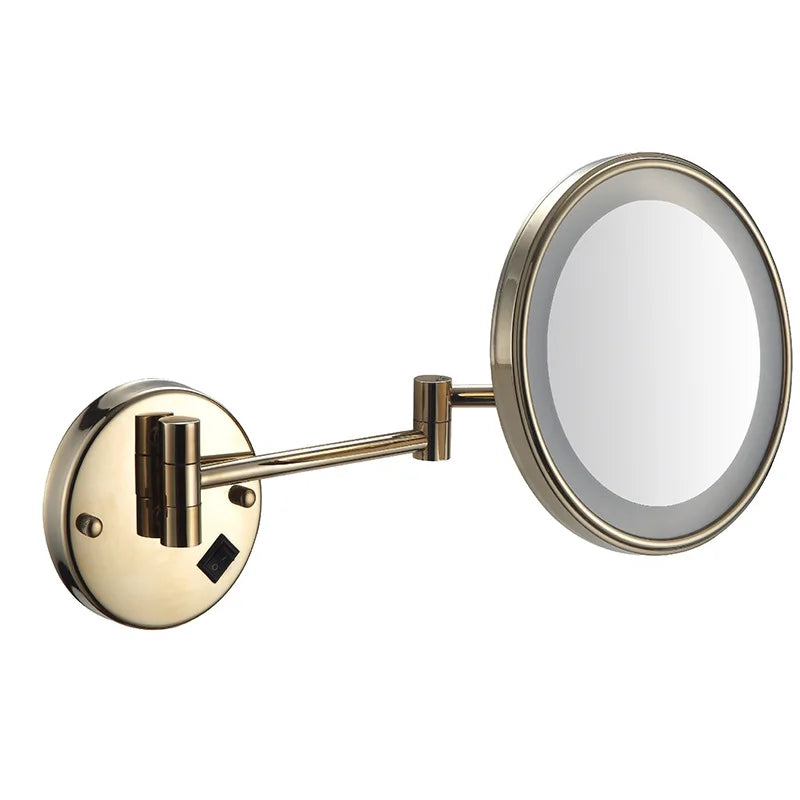 Wall Mounted Dual Arm LED Folding 8" Bathroom Makeup Vanity Mirror