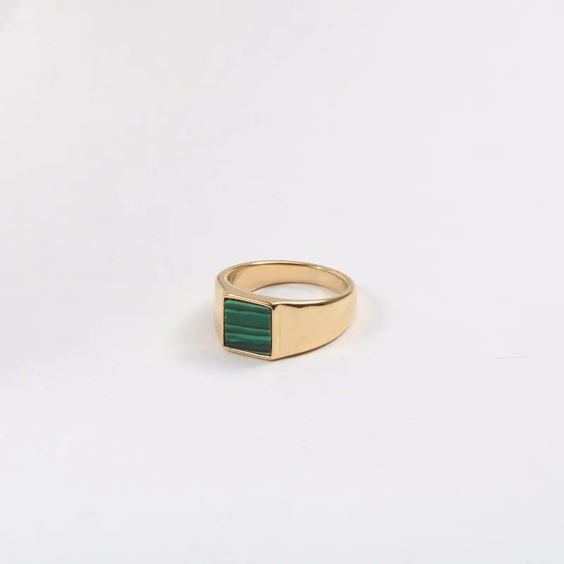 High End 18K PVD Gold Plated Black Simple Rings Stainless Steel Rings for Women Trendy Jewelry