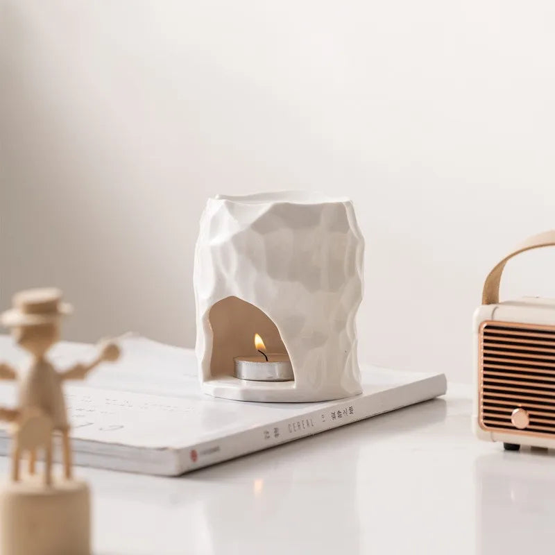 Nordic Style Ceramic Perfume Lamp Fireless Household Aromatherapy Cup with Creative Empty Candle Spring Season