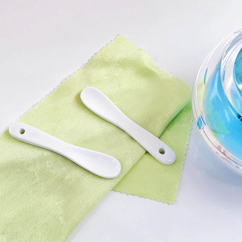 Wholesale Custom Eye Cream Makeup Spoon Facial Cream Ceramics Cosmetic Spatula for Skin Care
