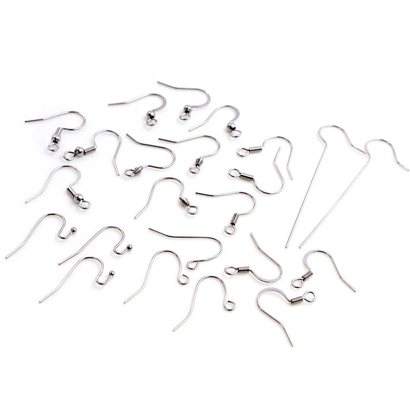 50-100pcs/lot Never Fade Stainless Steel DIY Earring Findings Clasps Hooks for DIY Jewelry Making Accessories Earwire